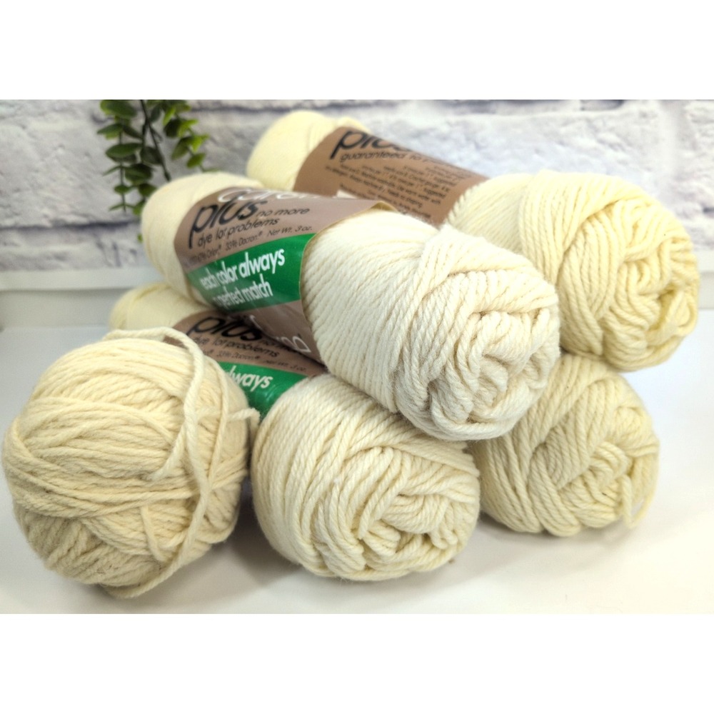 LOT 5😍Caron Carefree Plus Acrylic Yarn Fisherman Skiens 7376 Craftcore Knitting